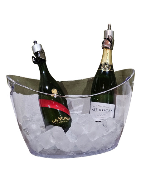 MiniPack conservant une bouteille de champagne ouverte au verre